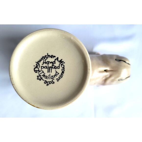 French Bulldog Dog White Coffee Mug Porcelain Hand Painted 3D Animal Shaped - Picture 8 of 8